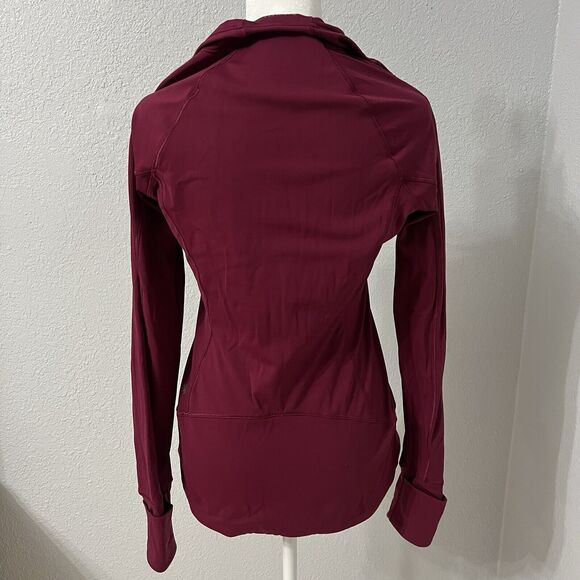 ATHLETA Tech Workout Jacket 1/2 Zip Pullover Berry Size Extra Small - Picture 4 of 9